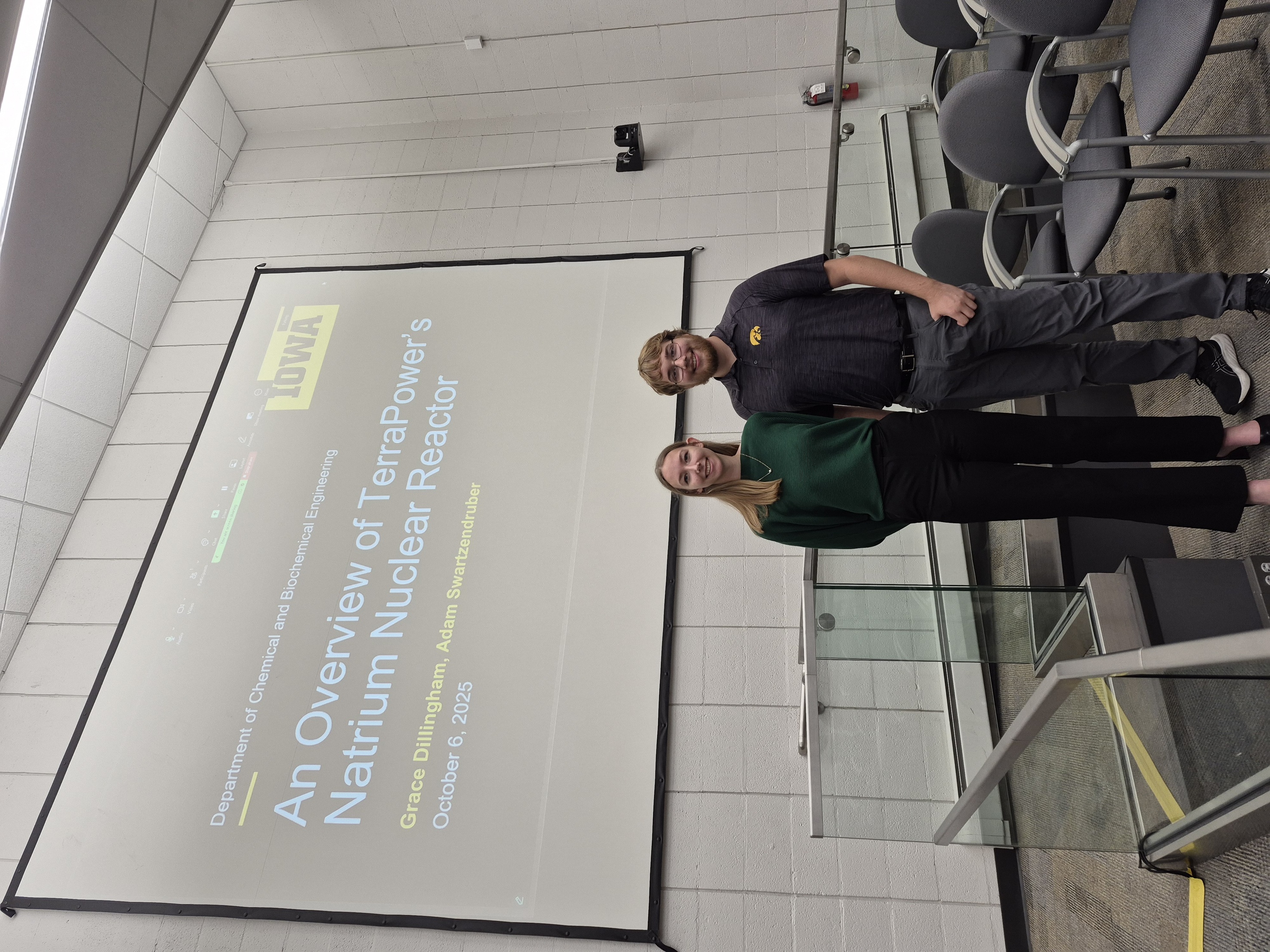 Grace and Adam present at the Iowa City Climate Action Commission