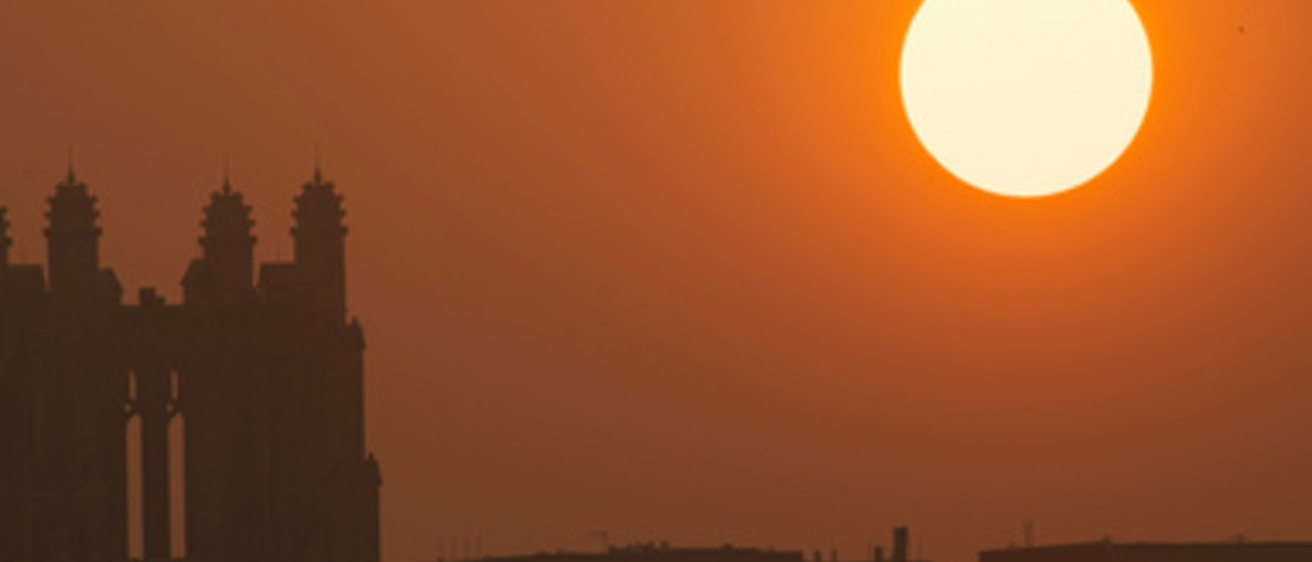 A smoky sunset