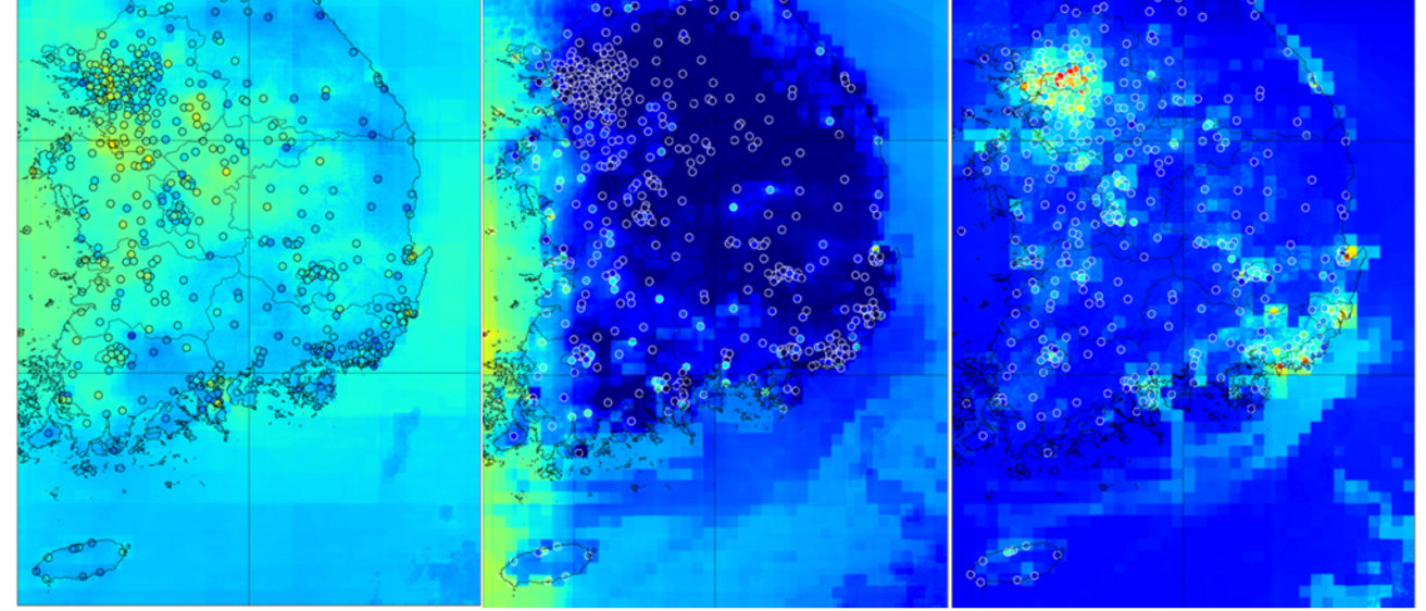 1-km downscaled air pollutants over South Korea, May 2021